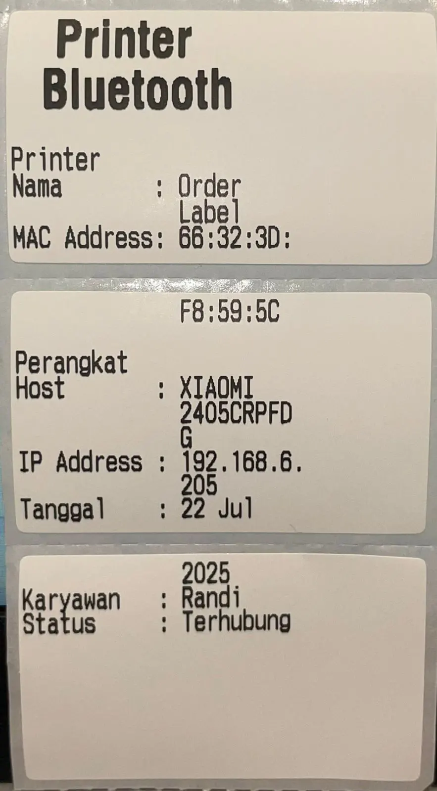 mengatur printer label